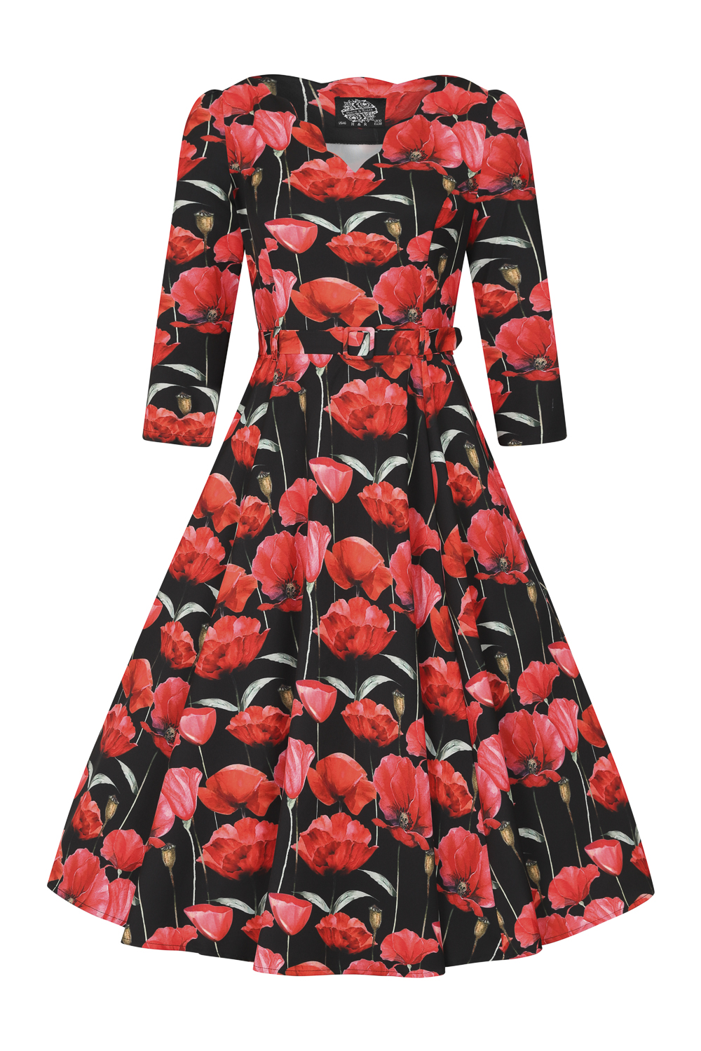 Sweet Poppy Swing Dress in Black